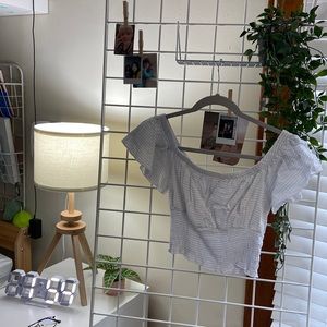 Off The Shoulder Striped Crop Top